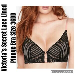 Victoria’s Secret Lace Lined Plunge Bra Size 36DD